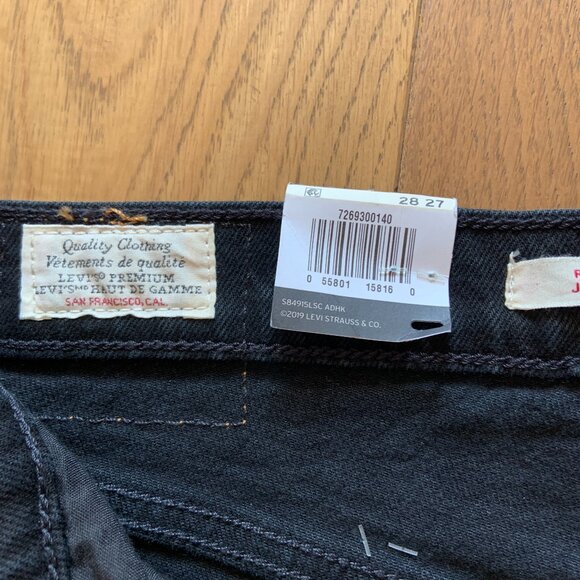 Levis Ribcage Straight Leg Embelliished Bejewelled High Rise Black Jeans Size 28 - Picture 10 of 15